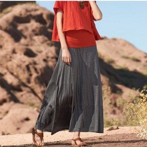 Eileen Fisher | Silk Modal Tiered Maxi Skirt | S